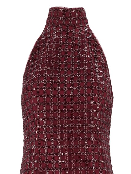 ROTATE BEADED MAXI DRESS Zinfandel (Tight Fit)
