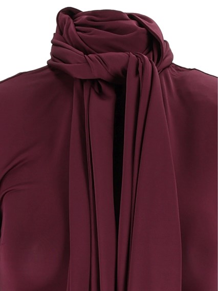 ROTATE LONG-SLEEVED SCARF TOP Winetasting (Tight Fit)