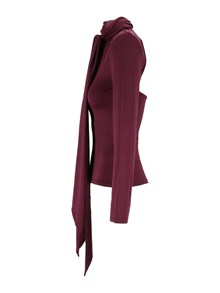 ROTATE LONG-SLEEVED SCARF TOP Winetasting (Tight Fit)