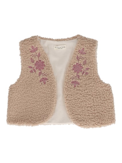 BABE & TESS TALITA TEDDY GILET - FLOWERS&TEDDY / 108MieleTERRACOTTA