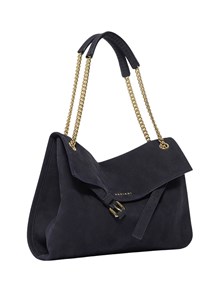 ORCIANI VENUS NABUCCO MIDI NUBUCK LEATHER SHOULDER BAG