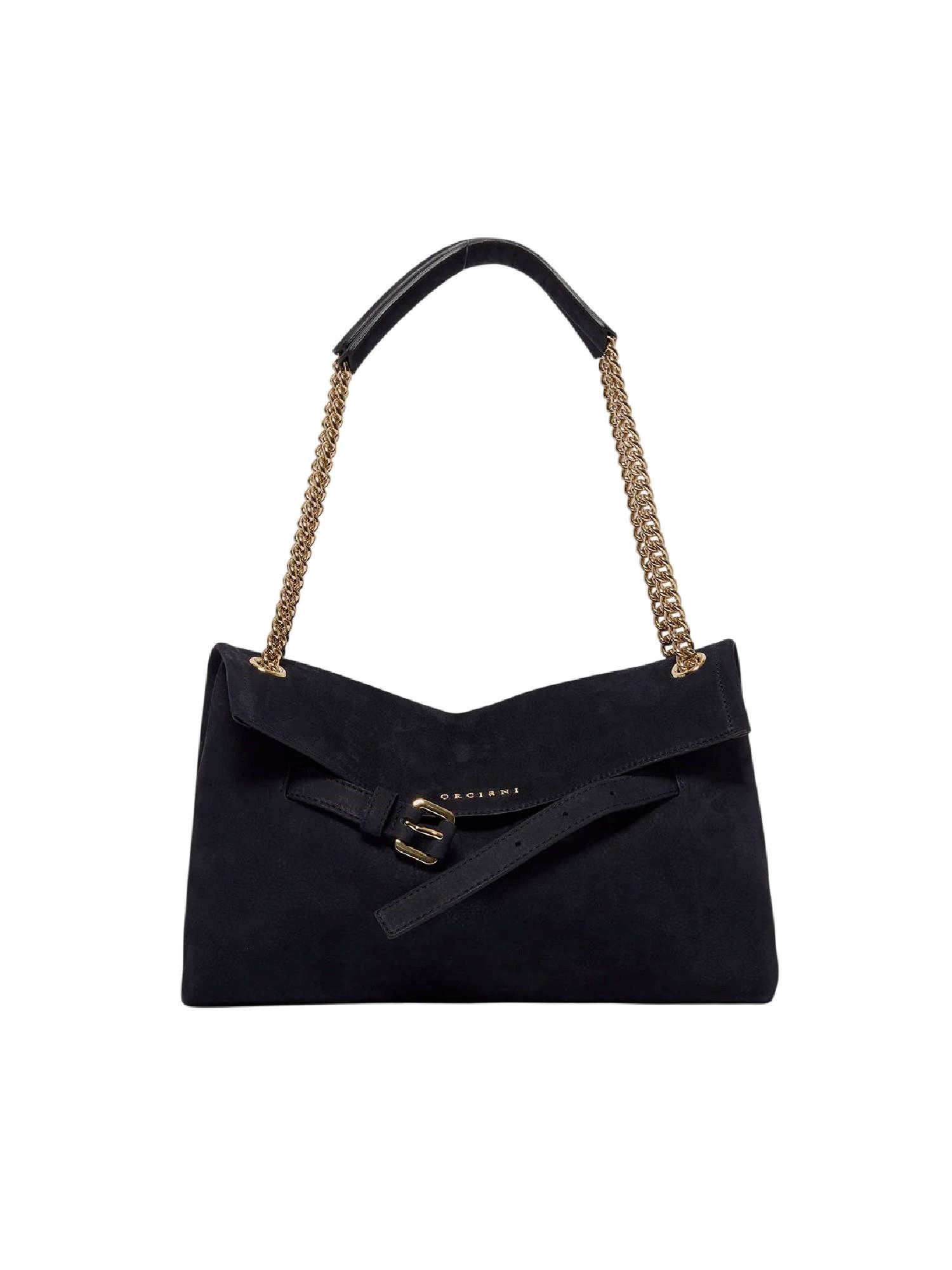 Orciani Venus S Nabucco Nubuck Leather Bag In Black