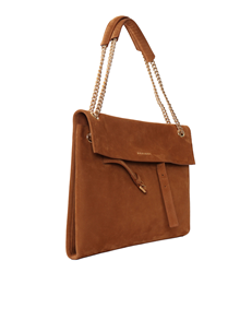 ORCIANI VENUS NABUCCO MIDI NUBUCK LEATHER SHOULDER BAG