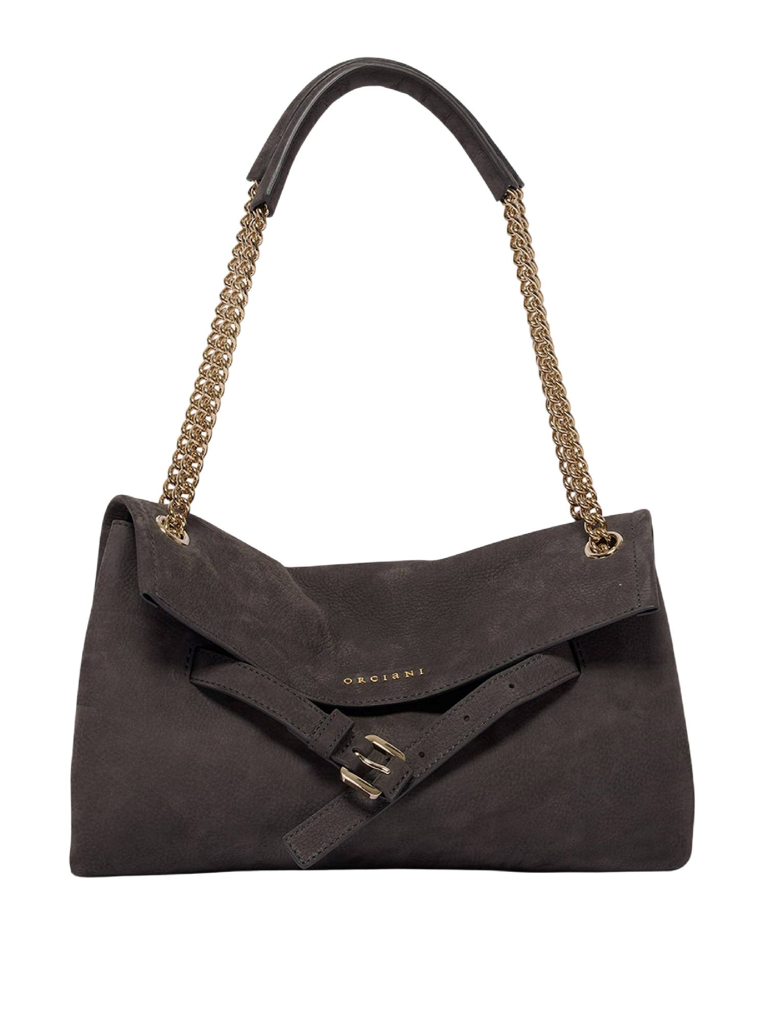 Orciani Venus S Nabucco Nubuck Leather Bag In Black