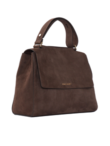 ORCIANI SVEVA NABUCCO MEDIUM NUBUCK LEATHER SHOULDER BAG WITH STRAP
