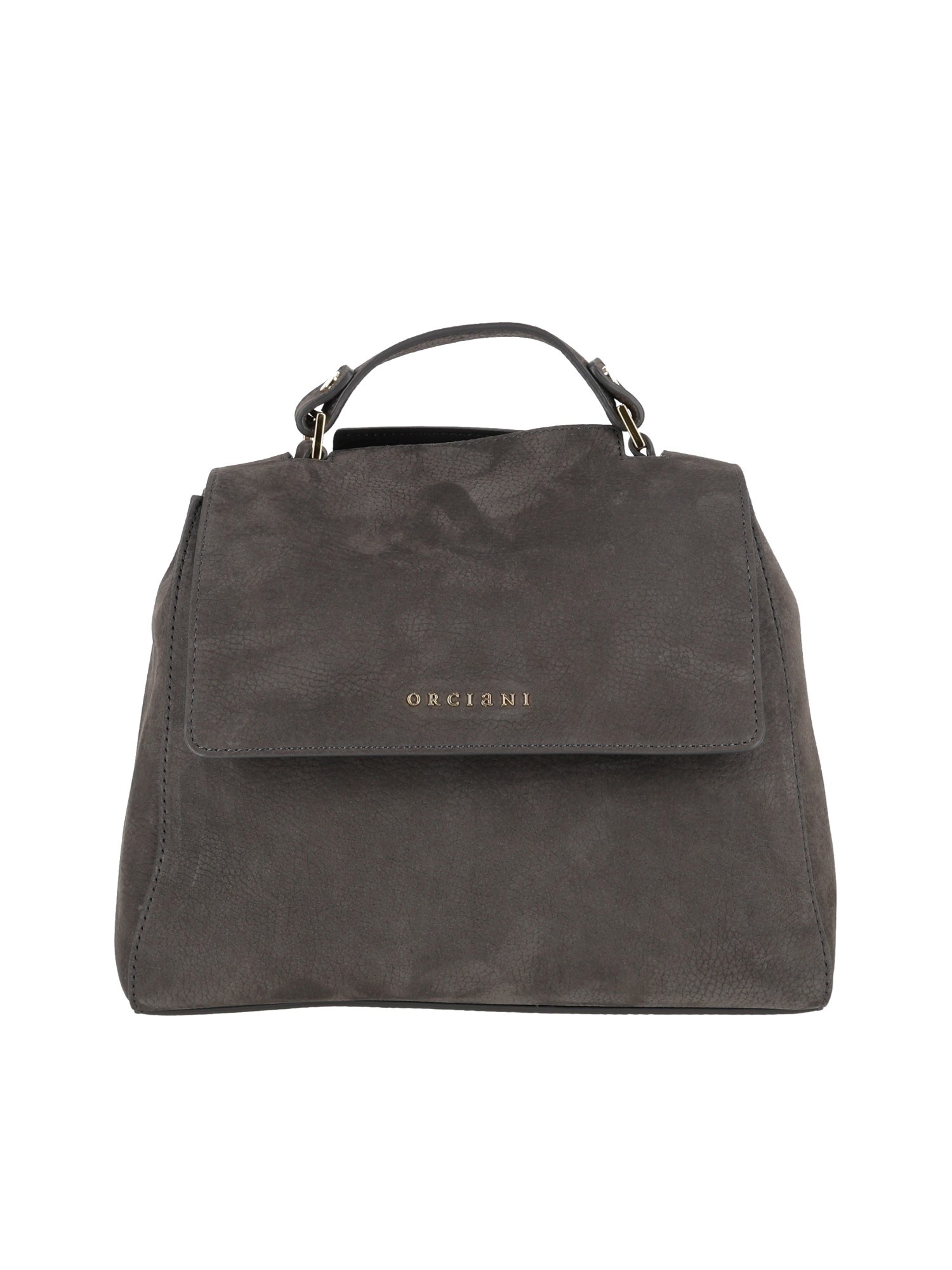 Orciani Sveva Nabucco Small Nubuck Leather Handbag With Strap In Black