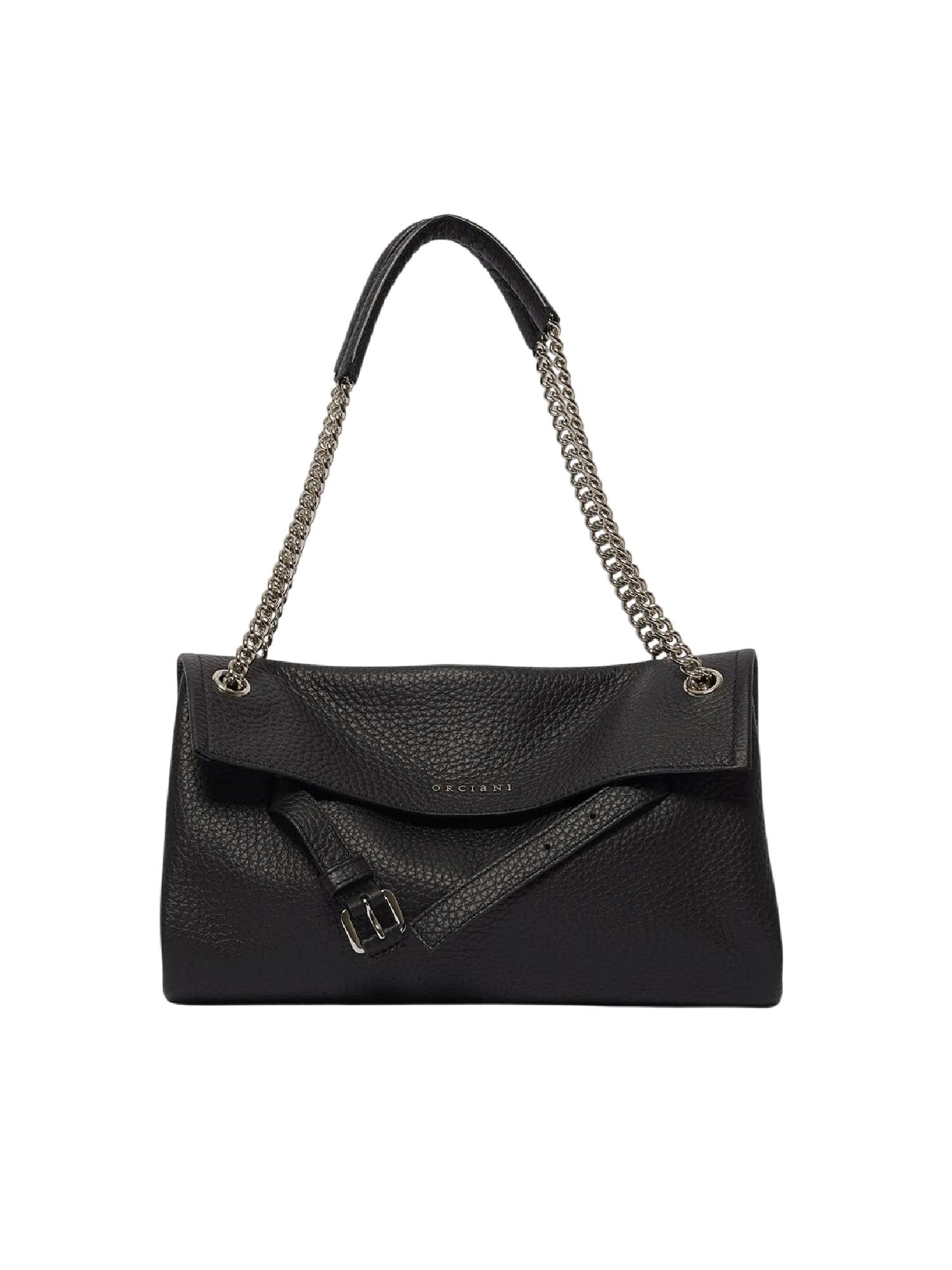 Orciani Venus S Soft Leather Bag In Black