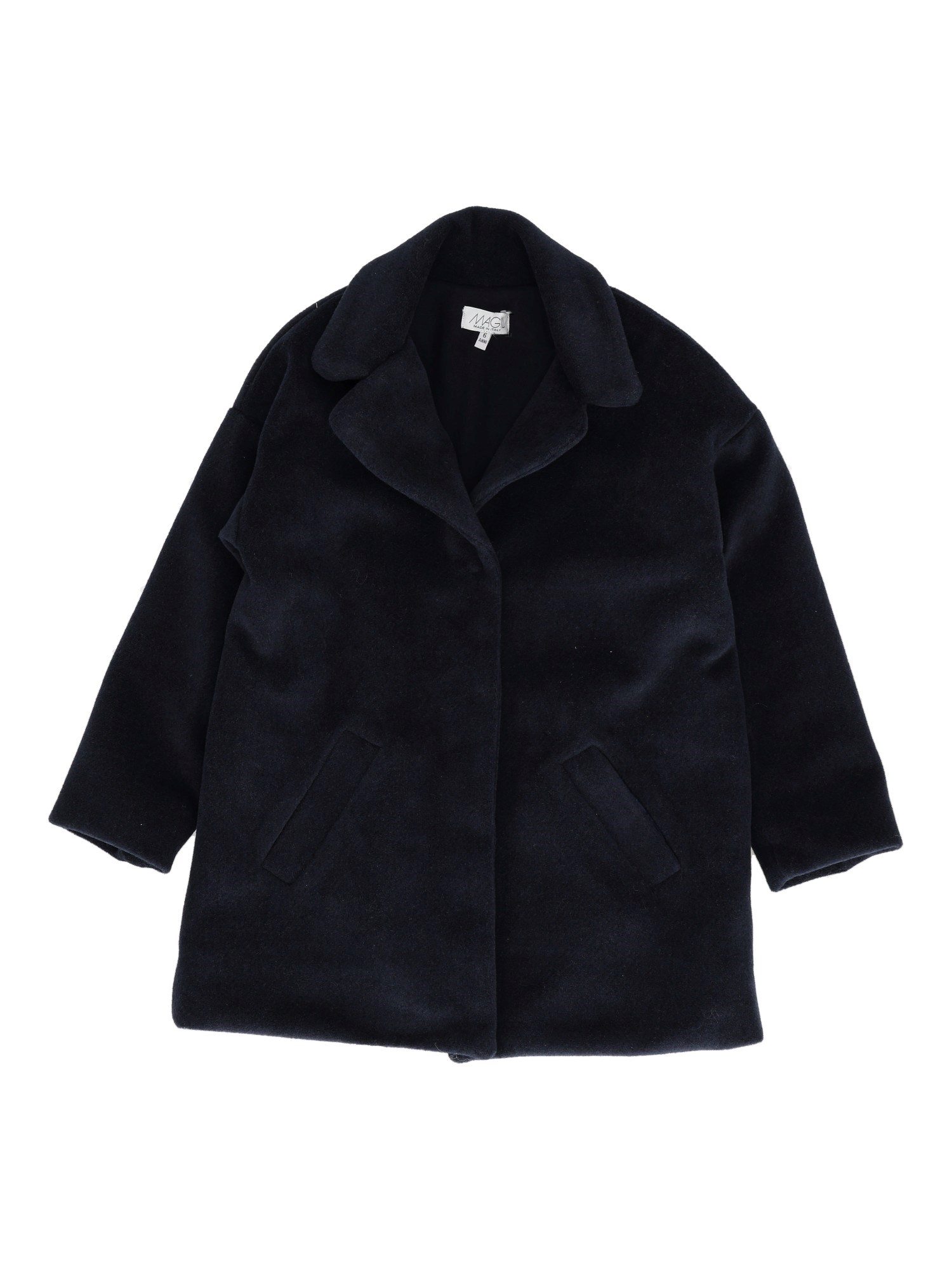 Magil Kids' Peak Lapel Coat With Embroidery In Blue