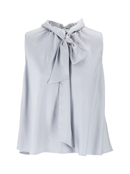 FORTE FORTE Silk-satin pussy-bow top