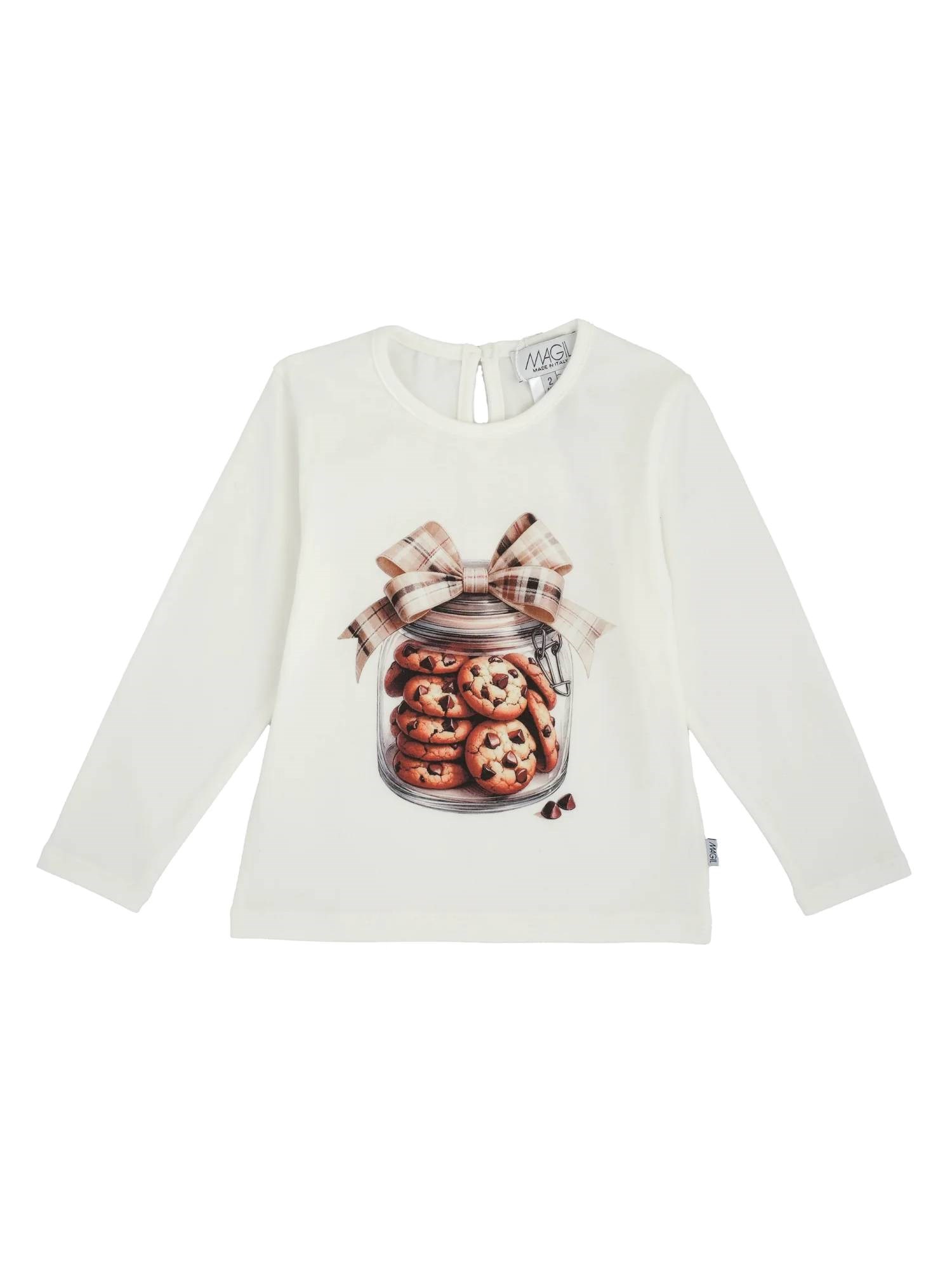 Magil Kids' Biscuit T-shirt With Beige Check Bow In Multi