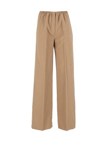 FORTE FORTE Embroidered grain de poudre elastic pants