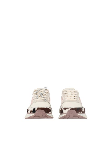 PREMIATA SNEAKERS LAURYN BEIGE/PINK/ANIMALIER