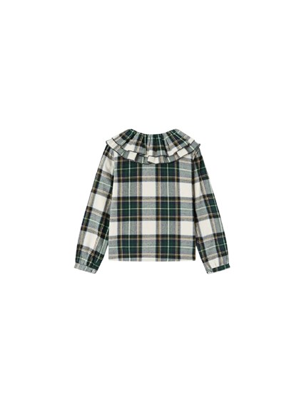 NANAN GREEN TARTAN BLOUSE