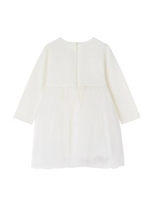 NANAN OFF-WHITE MILANO KNIT AND TULLE DRESS