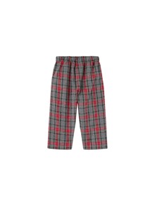 NANAN GREY TARTAN DRAWSTRING TROUSERS