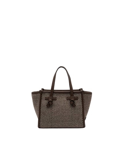 MARCELLA GIANNI CHIARINI FABRIC AND LEATHER BAG 19x15x10