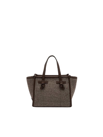 MARCELLA GIANNI CHIARINI FABRIC AND LEATHER BAG 19x15x10