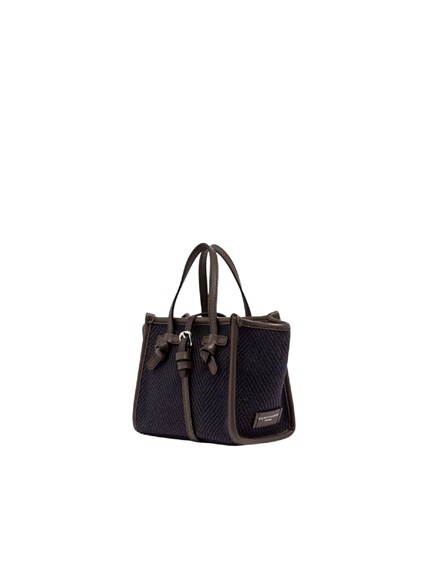 MARCELLA GIANNI CHIARINI FABRIC AND LEATHER BAG 19x15x10