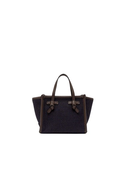 MARCELLA GIANNI CHIARINI FABRIC AND LEATHER BAG 19x15x10
