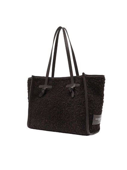 MARCELLA GIANNI CHIARINI FABRIC AND LEATHER BAG 33x25x13