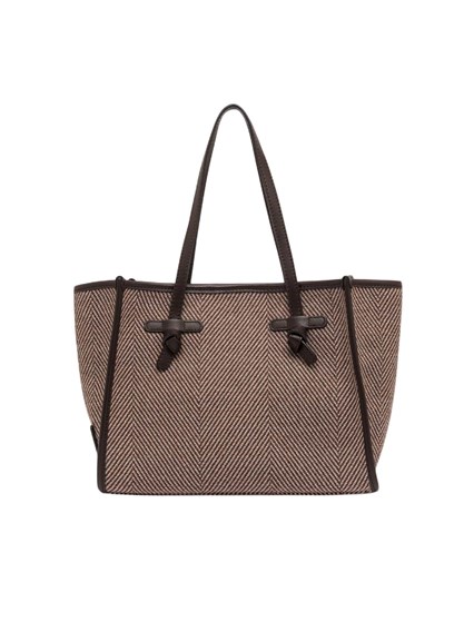 MARCELLA GIANNI CHIARINI FABRIC AND LEATHER BAG 33x25x13