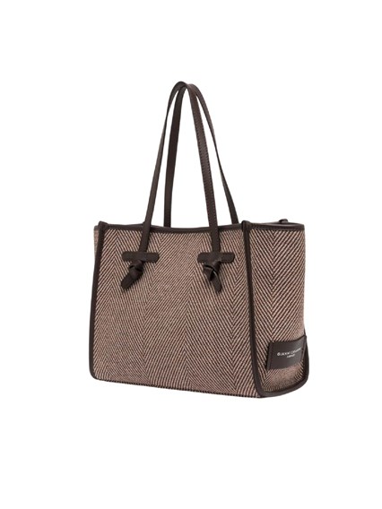 MARCELLA GIANNI CHIARINI FABRIC AND LEATHER BAG 33x25x13