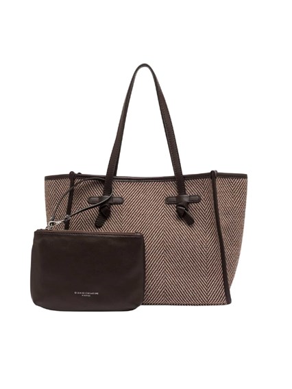 MARCELLA GIANNI CHIARINI FABRIC AND LEATHER BAG 33x25x13