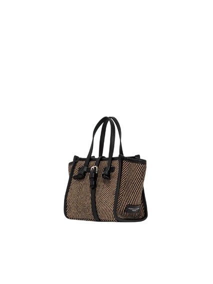 MARCELLA GIANNI CHIARINI LEATHER AND FABRIC BAG 19x15x10