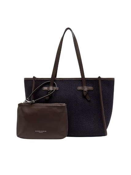 MARCELLA GIANNI CHIARINI FABRIC AND LEATHER BAG 33x25x13
