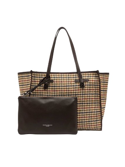 MARCELLA GIANNI CHIARINI FABRIC AND LEATHER BAG 38x31x16
