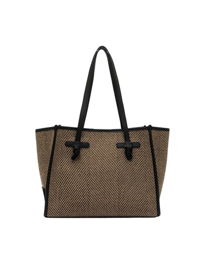 MARCELLA GIANNI CHIARINI FABRIC AND LEATHER BAG 33x25x13