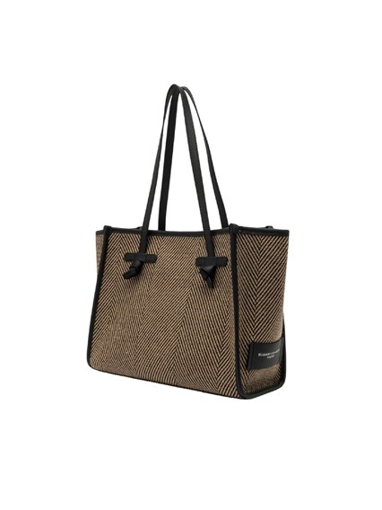 MARCELLA GIANNI CHIARINI FABRIC AND LEATHER BAG 33x25x13