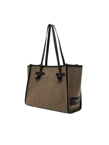 MARCELLA GIANNI CHIARINI FABRIC AND LEATHER BAG 33x25x13