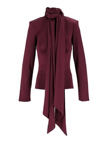 ROTATE LONG-SLEEVED SCARF TOP Winetasting (Tight Fit)