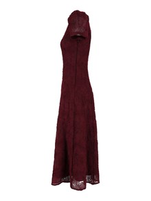 ROTATE FLOWER MESH FLARED DRESS Decadent Chocolate (Slim fit)