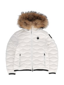 BLAUER ARION JUNIOR DOWN JACKET OPTICAL WHITE MIST GREY LINING