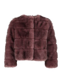 DIEGO M BOMBER IN FAUX FUR CON LAVORAZIONE AD INTARSIO