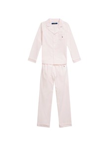 POLO RALPH LAUREN OXFORD BD PANT SLEEP SET (CTN) BATH PINK/WHITE STRIPED OXFORD