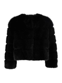 DIEGO M BOMBER IN FAUX FUR CON LAVORAZIONE AD INTARSIO