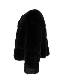 DIEGO M BOMBER IN FAUX FUR CON LAVORAZIONE AD INTARSIO