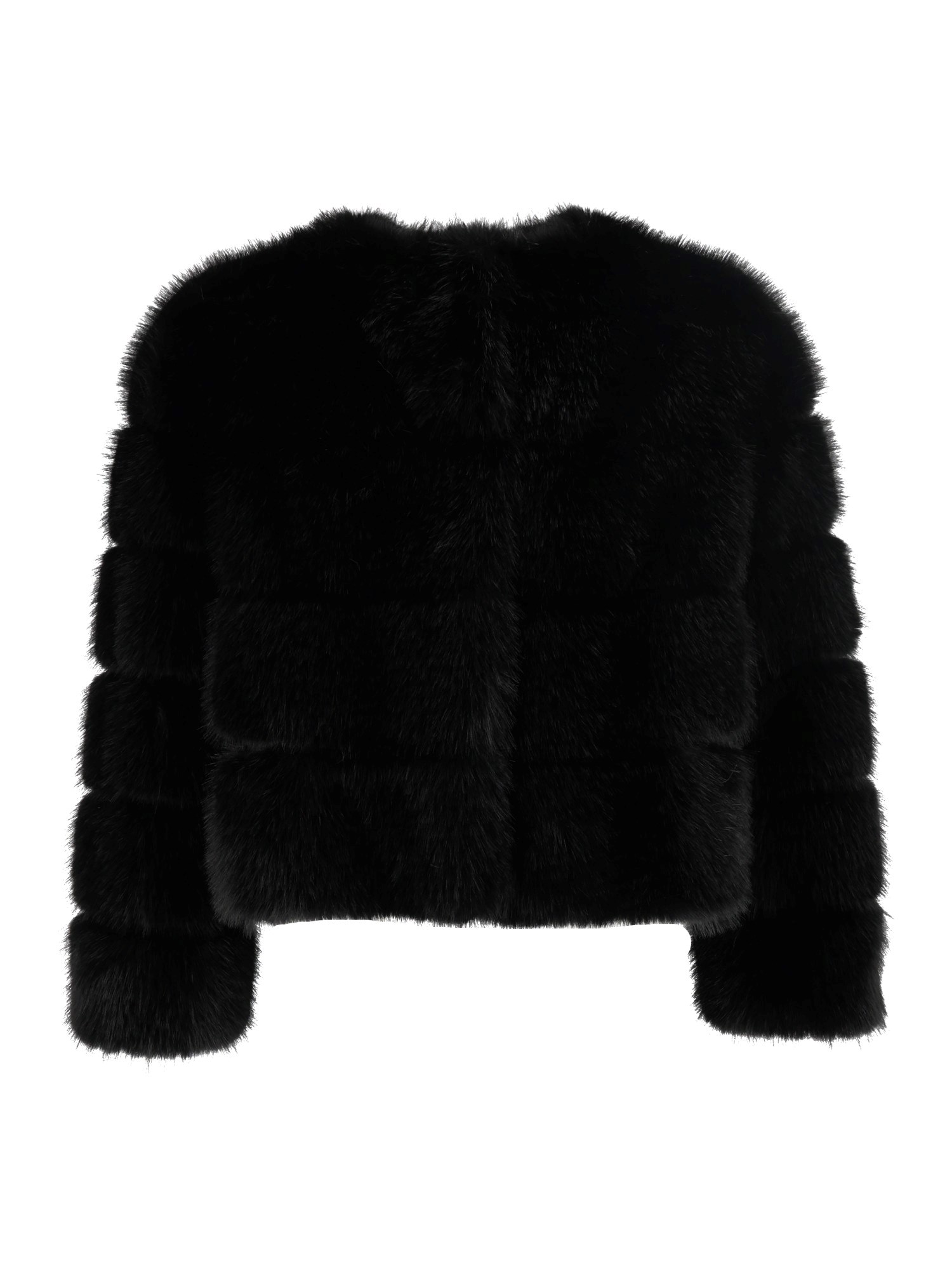 Diego M Intarsia Faux Fur Bomber Jacket In Black