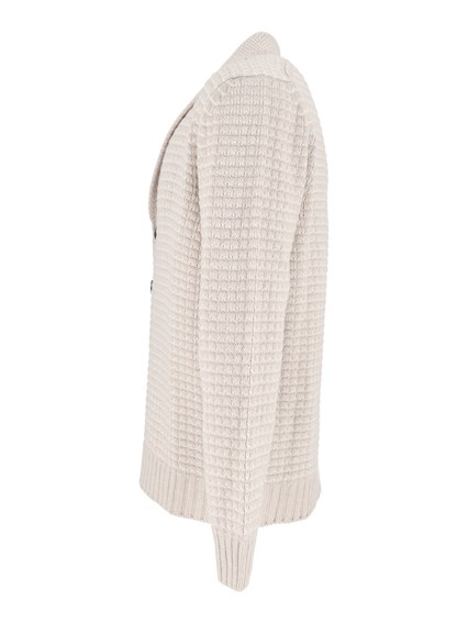 SETTE FILI CASHMERE Shawl-collar knit cardigan