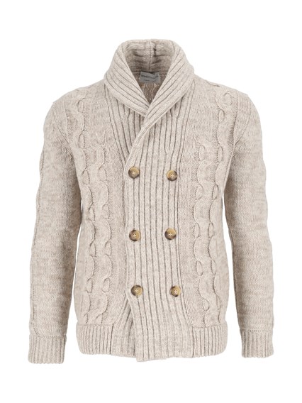 SETTE FILI CASHMERE Double-breasted cable-knit button cardigan