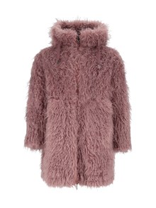 DIEGO M CAPPOTTINO IN FAUX MONGOLIA REVERSIBILE CON CAPPUCCIO