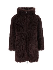 DIEGO M CAPPOTTINO IN FAUX MONGOLIA REVERSIBILE CON CAPPUCCIO