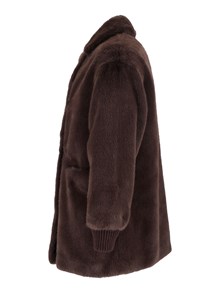 DIEGO M GIACCA IN FAUX FUR  FODERATA CON INSERTI IN MAGLIA