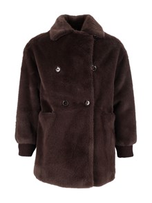 DIEGO M GIACCA IN FAUX FUR  FODERATA CON INSERTI IN MAGLIA