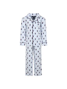 POLO RALPH LAUREN BEAR LS COAT SET WHITE / ELITE BLUE