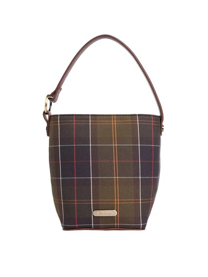 BARBOUR CEDAR MINI TARTAN BUCKET BAG