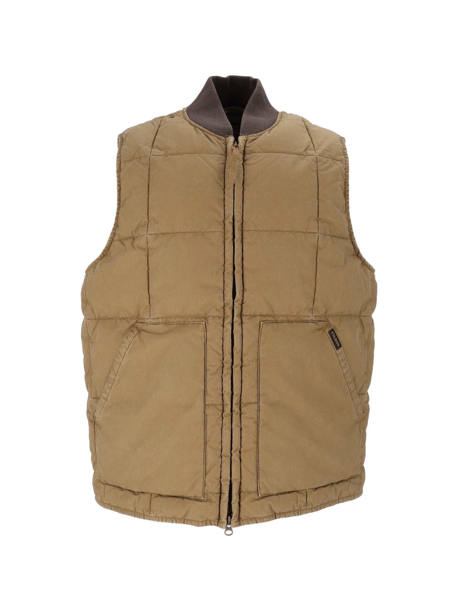 Filson Heritage Cotton Down Vest In Brown